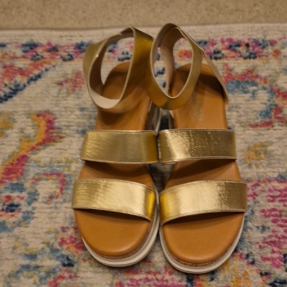 Gold Strappy Sandals